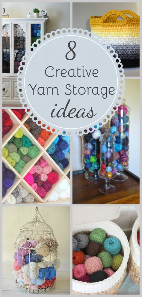 Are you looking for creative ways to display your beautiful yarn stash? Here are 8 great ideas to keep that yarn visible, without making a mess! #caabcrochet #yarnstorage #organize Yarn Storage Ideas, Yarn Display, Knitting Organization, Knitting Room, Crochet Organizer, Yarn Organization, Arts And Crafts For Adults, Arts And Crafts For Teens, Extra Yarn