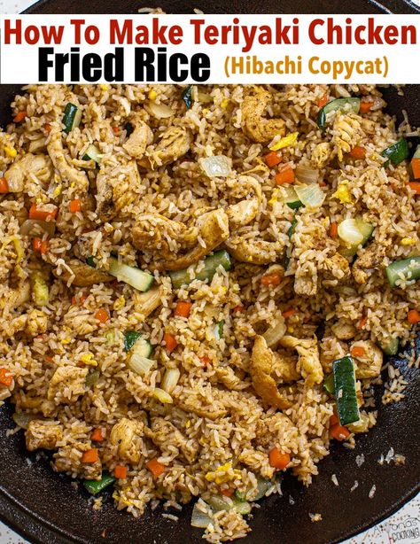 Fried Rice With Teriyaki Sauce, Fried Rice Teriyaki Chicken, Teriyaki Chicken Wok, Hibachi Teriyaki Chicken Recipe, Chicken And Rice Recipes Teriyaki, Sauce For Chicken Fried Rice, Teriyaki Chicken Fried Rice Blackstone, Rice And Teriyaki Chicken, Chicken Teriyaki And Fried Rice