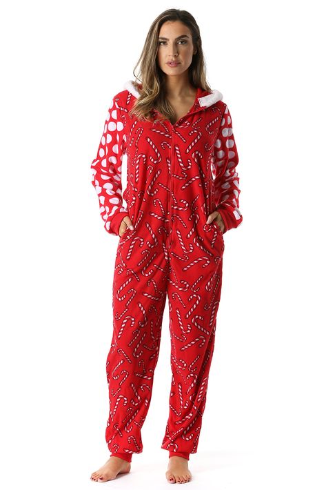 6445S FollowMe Adult Onesie/Womens Pajamas Candy Cane Santa Small -- Want additional info? Click on the image. (Note:Amazon affiliate link) One Piece Christmas, Adult Christmas Pajamas, Womens Onesie, Holiday Onesies, Christmas Bodysuit, Xmas Pajamas, Christmas Onesie, Womens Christmas, Onesie Pajamas