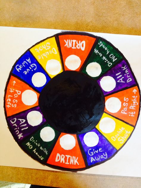 Drinking Roulette Game Diy, Drink Roulette, Drinking Roulette Game, Drinking Roulette, Shot Roulette, Tie Dye Birthday Party, Sleepover Party Games, Tie Dye Birthday, Drinking Games For Parties