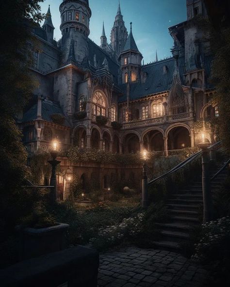 Villain Castle, Bloxburg Castle, Goth Castle, Castle Inspiration, Dark Mansion, Vampire House, Vampire Castle, Witch School, Hogwarts Dr