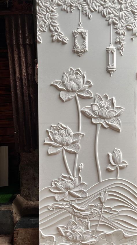 Chandras Art Studio on Instagram: "Corian wall mural Ideas. Design & execution: @dzinersstudio_21 @archrajivshah #reels #reelsinstagram #reelkarofeelkaro #trendingreels…" Mural Art Design, Wall Art Diy Paint, Plaster Wall Art, 3d Cnc, Diy Canvas Wall Art, Clay Wall Art, Clay Wall, Textured Canvas Art, Plaster Art