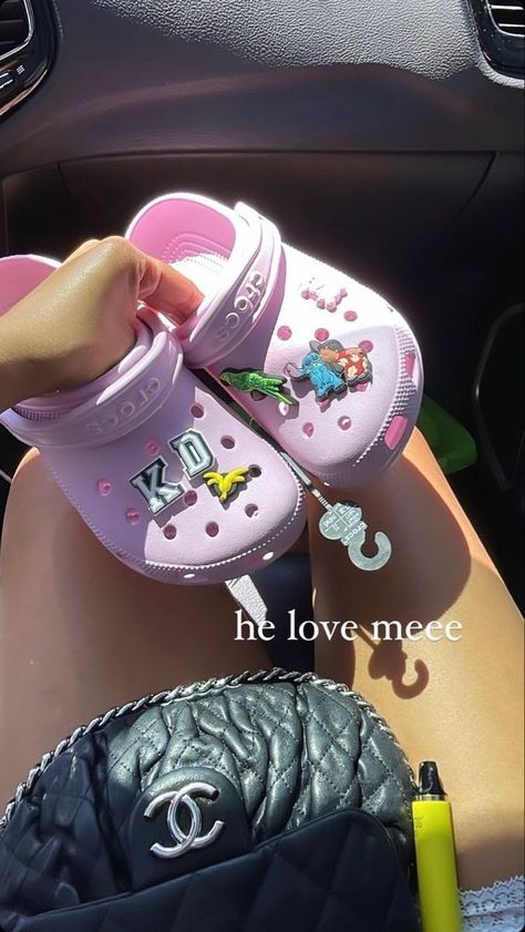 Light Pink Crocs, Crocs With Jibbitz, Crocs Fashion, Pink Crocs, Trendy Shoes Sneakers, Hype Shoes, Shoe Inspo, Aesthetic Shoes, Swag Shoes