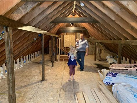 Open Ceiling To Attic, Attic Into Master Suite, Loft Conversion Diy Attic Rooms, Build Stairs To Attic, Opening Ceiling Into Attic, Making Attic Into Bedroom, Attic Room With Dormers, Above Garage Attic Conversion, Attic Remodel Bedroom