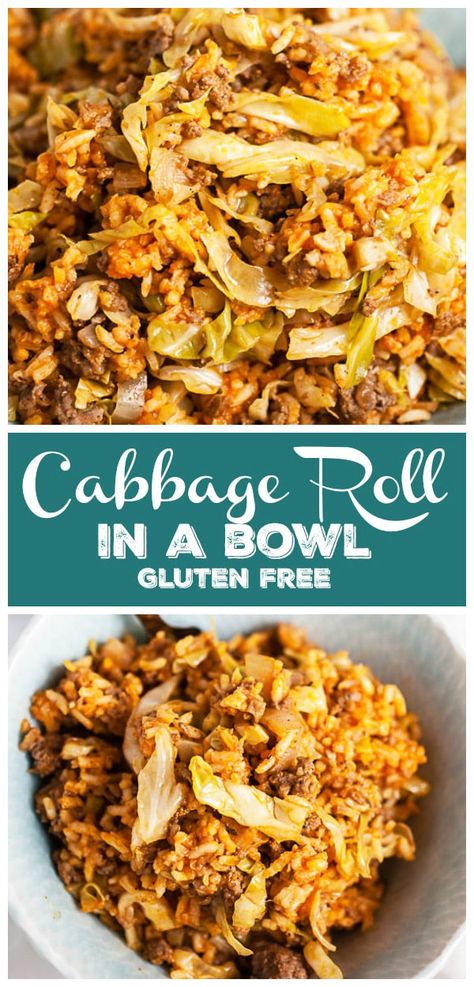 Cabbage With Ground Turkey, Cabbage Roll Unstuffed, Ground Lamb And Cabbage Recipes, Stuffed Cabbage Bowl, Chicken Rice Cabbage Recipe, Cabbage Roll Bowl Recipe, Gluten Free Dairy Free Cabbage Recipes, Stove Top Cabbage Recipes, Ground Beef Cabbage And Rice Recipes