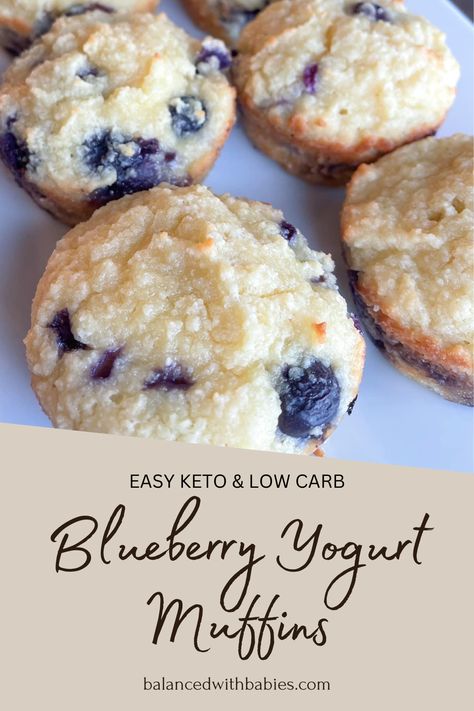 This keto friendly Blueberry Yogurt Muffin recipe is delicious and so easy to make! These healthy low carb muffins are light and fluffy, with 7g of protein and only 3 net carbs per serving. The key ingredient is the yogurt which makes them moist and gives them an added protein boost. Protein Muffins Low Carb, Yogurt Muffin, Low Carb Blueberry Muffins, Blueberry Yogurt Muffins, Low Carb Greek Yogurt, Blueberry Protein Muffins, Keto Muffin Recipe, Keto Blueberry Muffins, Greek Yogurt Muffins