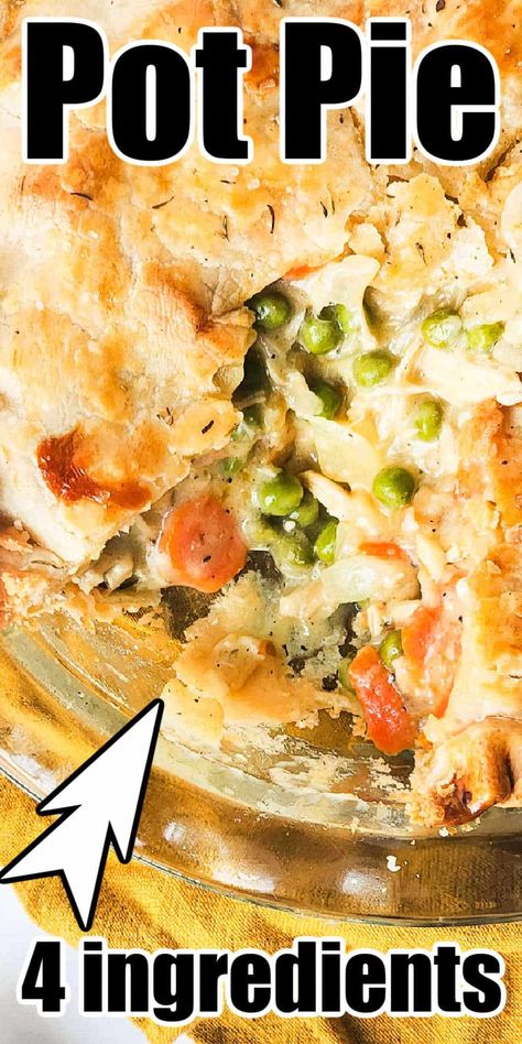 Chicken Thigh Pot Pie, Chicken Pot Pie Using Cream Of Chicken Soup, Chicken Pot Pie With Condensed Soup, Chicken Pot Pie Using Cream Of Chicken, Chicken Pot Pie With Cream Of Chicken, Chicken Pot Pie Crockpot Recipes, Veg All Chicken Pot Pie, Chicken Frozen Vegetables, Chicken Pie Recipe Easy