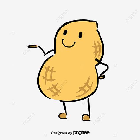 Peanut Doodle Drawing, Peanut Cartoon Art, Cute Peanut Drawing, Peanut Drawing, Peanut Illustration, Mascot Design Ideas, Peanut Art, Peanut Cartoon, Seal Cartoon