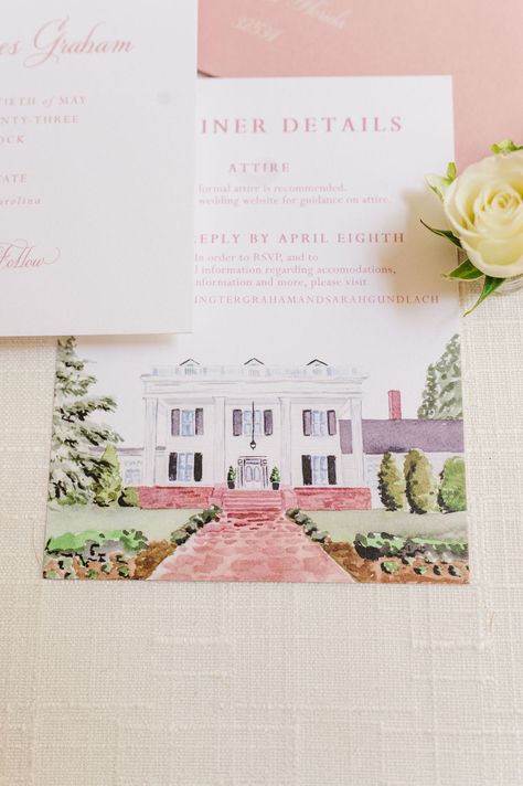 Creating Wedding Venue Illustrations | Ashely Triggiano Fall Barn Wedding, Venue Illustration, Preppy Wedding, Wedding Painting, Wedding 2025, Winter Wonderland Wedding, Artistic Wedding, Colorful Wedding, North Carolina Wedding