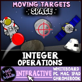 Integer Operations Moving Targets Interactive Review Game Image Math Review Game, Negative Integers, Integer Operations, Game Image, 25 Questions, One Step Equations, Whole Numbers, Math Review, Review Games