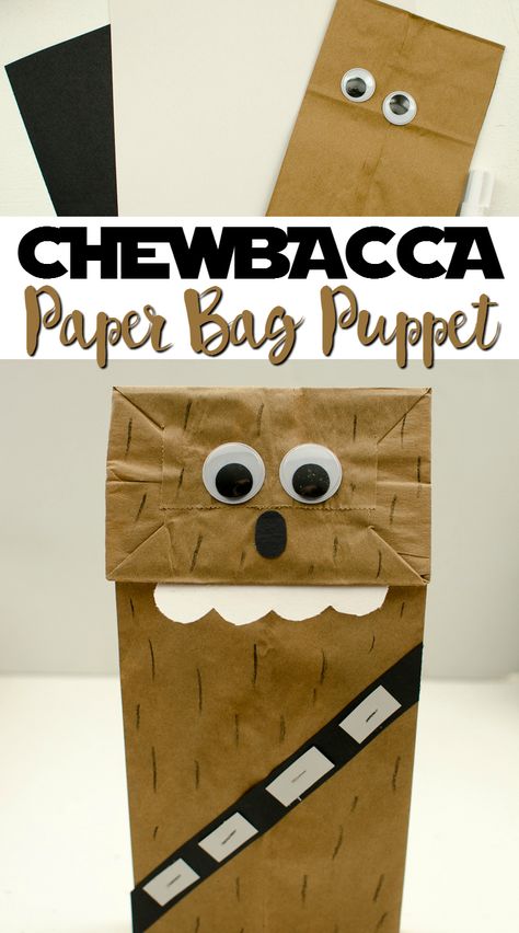 Star Wars Activities, Bag Puppet, Star Wars Crafts, Paper Bag Crafts, Valentine Mailbox, Paper Bag Puppets, Star Wars Diy, Party Crafts, Star Wars Celebration