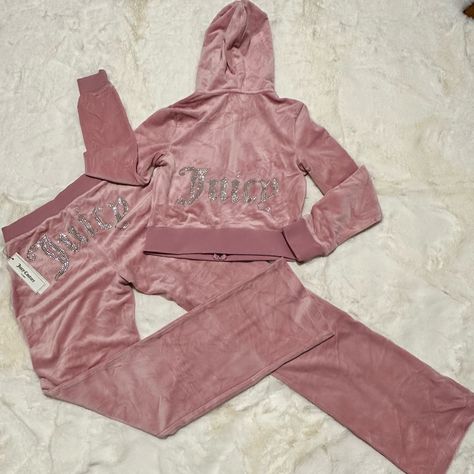 Juicy Couture Rhinestones Hoodie And Pant Are Brand New With The Tags Still Attached Size Is S Color Is Rose Made In China Couture, Pink Juicy Couture Track Suit Aesthetic, Juicy Tracksuit Aesthetic, Juicy Couture Track Suit Aesthetic, Pink Juicy Couture Track Suit, Tracksuits Woman, Juicy Couture Aesthetic, Juicy Couture Track Suit, Juicy Couture Clothes