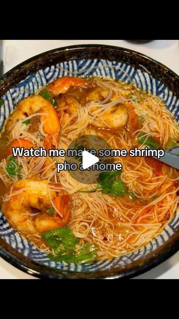 ROAD TO 50K 🔥 | DM FOR PROMOTIONS on Instagram: "Made At Home Shrimp Pho 🍤🍜😋  Video 🎥 cred: “badbtchjay” on TikTok  #fyp #viral #explore #cooking #foryoupage #reels #foodie #foodporn #foodielife #yummy #hungry #foodgasm #instafood #delicious #foodlover #foodoftheday #foodgram #pho #shrimppho #vietnamesepho" Pho Noodle Soup Recipe, Shrimp Pho, Pho Soup Recipe, Shrimp Soup Recipes, Pho Noodle Soup, How To Make Pho, Ramen Recipes Easy, Pho Noodles, Shrimp Noodles