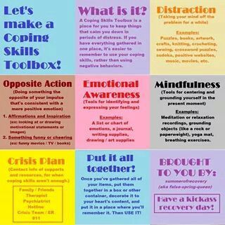 Coping Psychology Printables, Coping Toolbox, Therapeutic Interventions, Coping Skills Activities, Dbt Skills, Group Ideas, Counseling Activities, Counseling Resources, Family Therapy