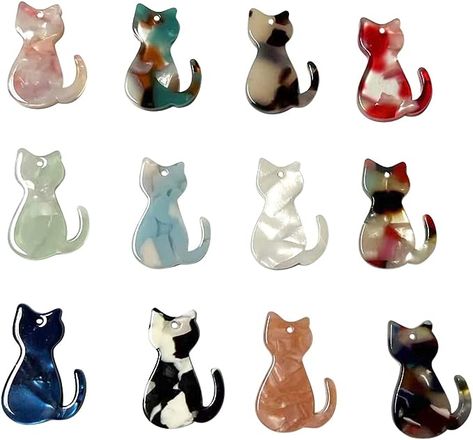 People go crazy for cat earrings! I add the perfect hypoallergenic hardware to turn these into top selling earrings in my shop! Perfect Gift For Girlfriend, Comfy Wear, Choker Pendant, Bracelets Diy, Colorful Accessories, Cards Scrapbooking, Cat Charm, Jewelry Making Charms, Sweater Chain