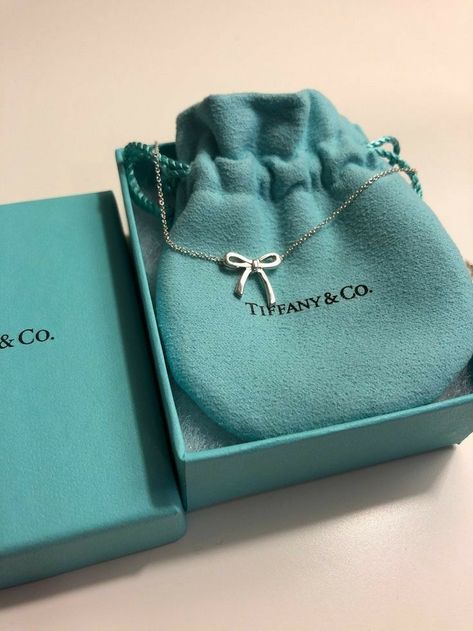 Tiffany Store, Tiffany And Co Jewelry, Zip Lock Bag, Bow Necklace, Jewelry Accessories Ideas, Dope Jewelry, Girly Accessories, Classy Jewelry, Expensive Jewelry