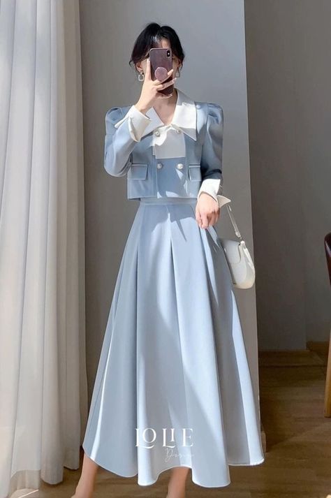 Elegant Korean Dress, Match Art, Modest Girly Outfits, Stylish Outfits Casual, Neat Casual Outfits, Fancy Dress Outfits, Desi Fashion Casual, Fashion Sketches Dresses, Fashion Top Outfits