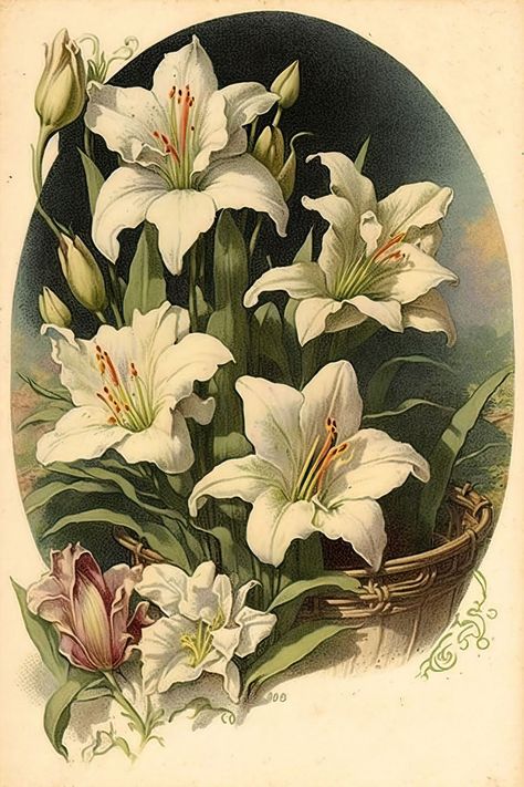 1:1 Images, Lily Flowers Painting, Lily Flower Aesthetic Vintage, Easter Lily Drawing, White Lily Drawing, Calla Lily Aesthetic, White Lily Painting, Lilly Illustration, Lily Flower Aesthetic