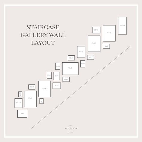 Stair Well Gallery Wall Ideas, Stair Wall Gallery Layout, Displaying Family Photos On Wall Stairs, Staircase Collage Wall Frame Layout, Photo Wall Stairway, Gallery Wall Down Staircase, Frame Wall Staircase, Picture Wall Ideas Up The Stairs, Art For Stairs Wall