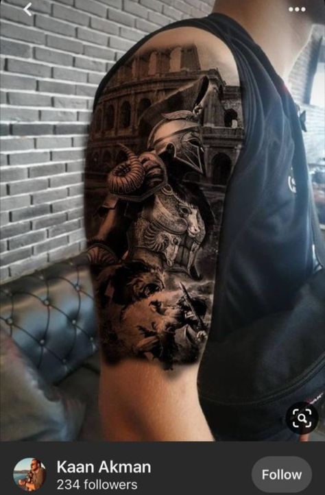 Tattoo Warrior, Sparta Tattoo, Warrior Tattoo Sleeve, Roman Tattoo, Gladiator Tattoo, Heaven Tattoos, Spartan Tattoo, Knight Tattoo, Armor Tattoo