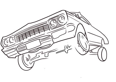 Lowrider Art Drawings Easy, Low Rider Sketch, Lowrider Car Drawings Easy, Lowrider Stencil, How To Draw A Lowrider Car, Low Rider Cars Drawing, Homies Tattoo, Low Rider Drawings Easy, Lowrider Drawings Easy