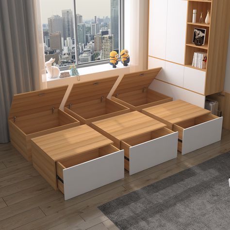 Furniture Space Saving, Space Saving Furniture Bedroom, Tatami Bed, Small Attic, Bed Frame Design, Box Bedroom, Attic Bathroom, China Shop, House Cabin