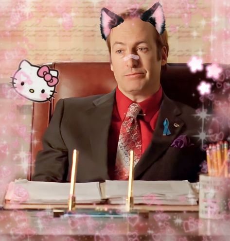 Kawaii Saul Goodman, Saul Goodman Hello Kitty, Catboy Saul Goodman, Saul Goodman Fanart Catboy, Saul Goodman Catboy, Saul Goodman Aesthetic, Jimmy Mcgill, Bob Odenkirk, Better Call Saul Breaking Bad