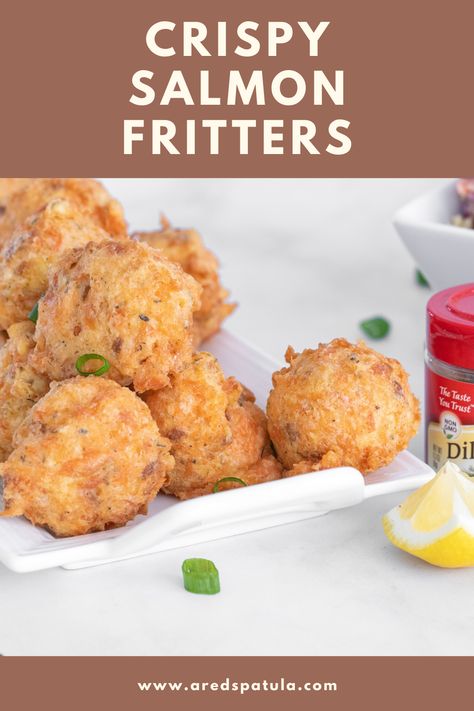 Are you looking for the perfect salmon recipe? This is it. These fritters are crispy on the outside and perfectly tender on the inside. They are a wonderful way to use canned salmon. Click now or pin for later! Things To Make With Canned Salmon, Ways To Use Salmon, Recipes Canned Salmon, Salmon Fritters Recipes, Can Of Salmon Recipes, What To Do With Canned Salmon, Salmon In A Can Recipes, Salmon Can Recipes, Uses For Canned Salmon