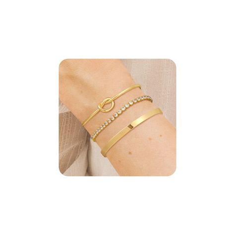 PRICES MAY VARY. 3Pcs Separate Layered Bracelets: This gold bangles set for women consists of a 3 style gold bracelets; Including Gold Bangle Bracelet/Kont cuff bracelet/Tennis Bracelets; Perfect for wear alone or stack with others for a layering style Hypoallergenic And Safe: These gold plated bracelets are made of high quality material with 14K real gold plated.Lead-free,nickel-free and prefect to sensitive skin Adjustable Bracelets: This stackable bracelet for women trendy are available in 6. Knot Bracelets, Layered Bangles, Layering Style, Gold Bangle Set, Beach Bracelet, Bracelet Sets, Bracelet Tennis, Bracelets Silver, Bangles Set