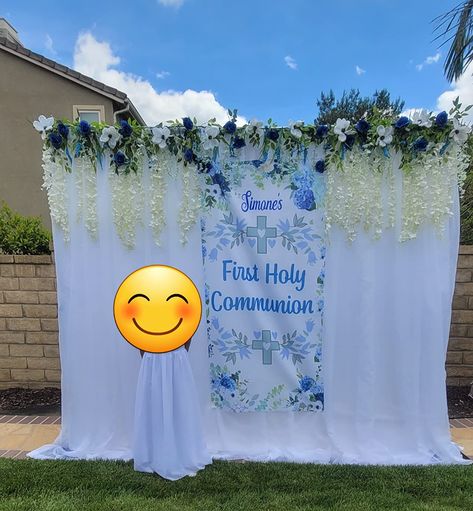 Amazon.com: Blue First Communion Decorations Door Cover,Boy Christening God Bless Door Decor Porch Banner Sign for Baby Baptism Dedication Photo Props Door Banner First Holy Communion Party Supplies 35.4’’x70.8’’ : Home & Kitchen Confirmation Decorations, First Communion Banner, Holy Communion Party, First Communion Decorations, Communion Decorations, Diy Photo Backdrop, Holy Communion Dresses, 1st Communion, Cover Boy