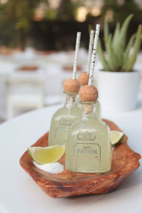 Mini Patron Margaritas, Mini Tequila Bottles, Mini Patron Bottles, Patron Drinks, Patron Bottles, Mini Drinks, Mini Alcohol Bottles, Classic Margarita Recipe, Patron Bottle