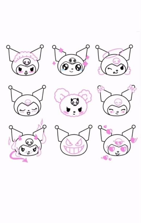 Kuromi Line Art Tattoo, Cute Kuromi Tattoo, Kuromi Face Tattoo, Sanrio Tattoos Kuromi, Kuromi Tattoo Design, Kuromi Tattoo Aesthetic, Kuromi Tattoo Ideas, Tattoo Ideas Alt, Kuromi And My Melody Tattoo