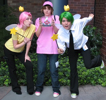 Trio Cosplays Ideas, Fairly Odd Parents Costume Family, Trio Cosplay Ideas, Trio Cosplay, Three Person Costumes, Fairly Odd Parents Costume, Vsco Halloween, Cosmo Und Wanda, Cosmo And Wanda Costume