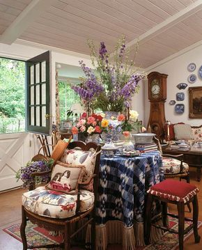 Charles Faudree, Muebles Shabby Chic, English Country Decor, English Decor, French Country Design, Cottage Interiors, French Cottage, French Country Cottage, Blue Rooms