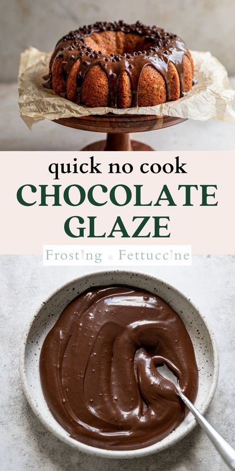 This no cook chocolate icing recipe is ready in 2 minutes. It's made with cocoa powder and there is no cooking involved! You'll love this easy chocolate glaze for cakes, brownies, and more. Chocolate Bundt Cake Icing, Icing For Chocolate Bundt Cake, Chocolate Icing No Butter, Chocolate Ganache Icing Recipe, Glaze For Chocolate Cake, Homemade Chocolate Icing For Cake, Easy Chocolate Cake Icing, Chocolate Glaze For Pound Cake, Toppings For Chocolate Cake