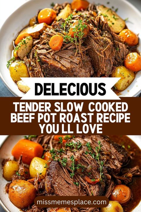 Looking for a tender, slow-cooked beef pot roast recipe? Look no further! This recipe is designed for those who appreciate deep flavors and simplicity. Using a chuck roast, fresh vegetables, and savory broth, you can create a dish that’s bursting with flavor. The slow cooker infuses every ingredient with deliciousness, making it perfect for sharing with loved ones. Ideal for meal prepping or cozy family dinners, this pot roast is a classic that never goes out of style. Chuck Roast Crock Pot Recipes, Crock Pot Chuck Roast, Roast Beef Crock Pot Recipes, Beef Roast Crock Pot, Crockpot Pot Roast, Slow Cooker Pot Roast Recipes, Crockpot Roast Recipes, Slow Cooker Pot Roast, Pot Roast Crock Pot Recipes