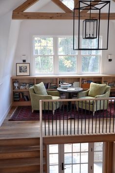 Loft Decorating Ideas Upstairs, Loft Office, Upstairs Loft, Casa Country, Lots Of Windows, Loft Decor, Loft Room, Loft Spaces, Home Library