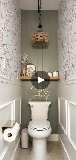 Easy Bathroom Diy Remodel, Water Closet Ideas Luxe, Small Water Closet Decor, Wallpaper In The Closet, Water Closet Ideas Master Bath, Watercloset Bathroom Wallpaper, How To Decorate A Water Closet, Closet Toilet Ideas, Watercloset Bathroom Makeover