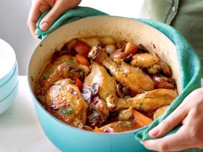 Chicken in White Wine Chicken In White Wine, White Wine Recipes, Creuset Recipes, White Wine Chicken, Le Creuset Recipes, Dutch Oven Cooking, Enjoy Your Meal, Dutch Oven Recipes, Cooking Channel