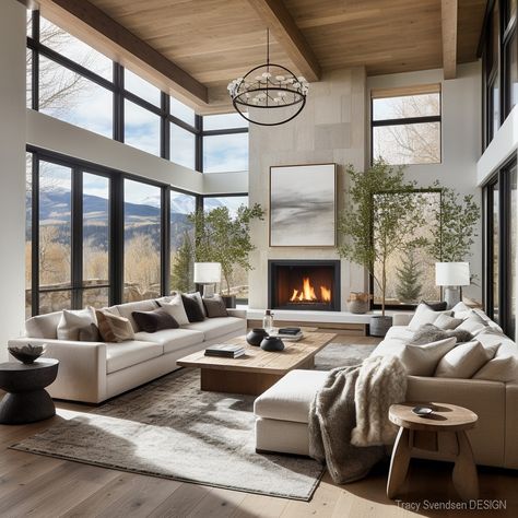 modern-rustic-living-room-tracy-svendsen-design-2 Design Interior Modern, Earthy Living Room, Modern Rustic Living Room, Modern Mountain Home, Modern Rustic Homes, Rustic Home Design, Modern Mountain, Inviting Home, Interior Modern