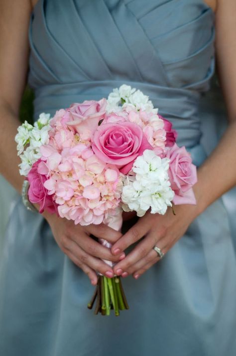 Laughter Photography, Wedding Backdrop Lights, Hydrangea Bridal Bouquet, Wedding Flowers Hydrangea, White Bridesmaid, Prom Flowers, Wedding Colors Blue, Orange County Wedding, Pink Hydrangea