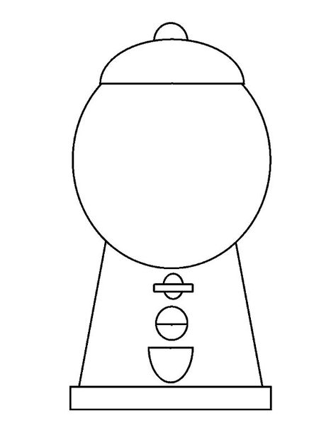 Gumball Machine Template Gumball Machine Template Printable, Gumball Machine Coloring Page, Gum All Machine Craft, Gumball Machine Printable Free, Gum Ball Machine Template Free Printable, Gumball Coloring Page, Gumball Machine Template, G Is For Gumball, Gumball Machine Printable