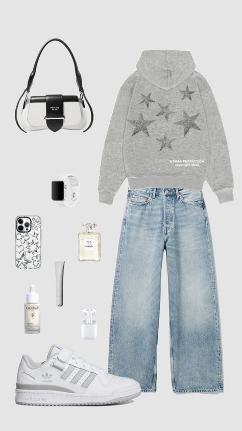 Outfit inspo #outfitinspo #vintage #beauty #vibes #outfit #adidas #stockholm Outfit Inspo Layout, Gray Hoodie Outfit, Outfit Adidas, Vibes Outfit, Beauty Vibes, Streetwear Inspo, Downtown Outfits, Stockholm Style, Trendy Outfits For Teens