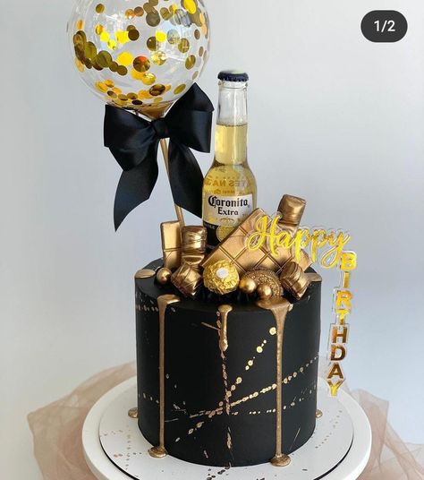 Mens 23rd Birthday Cake, 23 Men Birthday Ideas, Beer Bottle Cakes For Men, Cakes For 24th Birthday Men, Happy 40th Birthday Cakes For Men, Alcohol Bday Cake, Cakes 40th Birthday For Men, Men’s Birthday Party Food Ideas, 29th Birthday For Him Cake