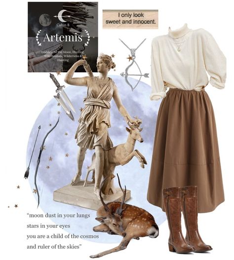 Cabin 8- Artemis Outfit | ShopLook Artemis Inspired Outfits, Artemis Outfit, Artemis Aesthetic, Artemis Greek Goddess, Apollo Cabin, Percy Jackson Outfits, Hunter Of Artemis, Artemis Goddess, Hunter Outfit