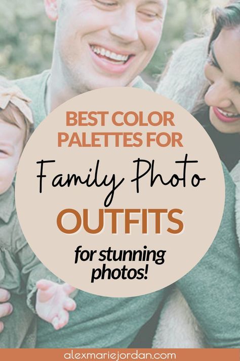 12 tips for planning the perfect outfits for taking family photos. Practical and useful color scheme ideas for family photo sessions.#FallOutfitsForPhotos #2024FallPictureInspo #TimelessFamilyOutfits Fall Family Photos Generations, Outfit Colors For Family Pictures, Coordinate Family Photo Outfits, Family Picture Palette, Mauve And Blue Family Photo Outfits, Poses For Family Photoshoot, Fall Blended Family Pictures, Family Picture Outfits With Newborn, Family Photo Outfits Matching