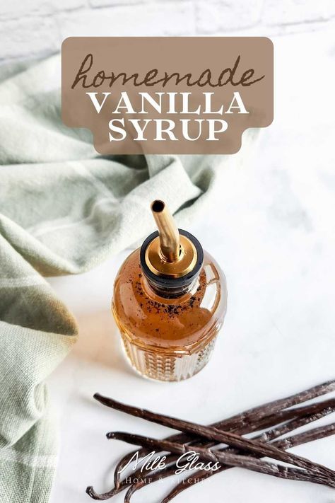 Craving that signature Starbucks taste at home? Look no further than our homemade vanilla syrup recipe. It's easy, it's delicious, and it's all yours to enjoy in your favorite beverages. Keep a batch in the fridge for that irresistible café experience anytime. Vanilla Simple Syrup Recipe, Brown Sugar Simple Syrup Recipe, Vanilla Bean Simple Syrup, Homemade Vanilla Syrup, Starbucks Copycat Recipes Drinks, Vanilla Simple Syrup, Easy Coffee Drinks Recipes, Vanilla Syrup For Coffee, Easy Coffee Drinks