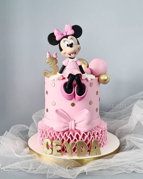 Minnie Theme Cake, Pink Minnie Mouse Cake, Birthday Cake Minnie Mouse, Mini Mouse Birthday Cake, Γενέθλια Mickey Mouse, Minnie Mouse Birthday Cake, Mouse Birthday Cake, Mickey Mouse Birthday Cake