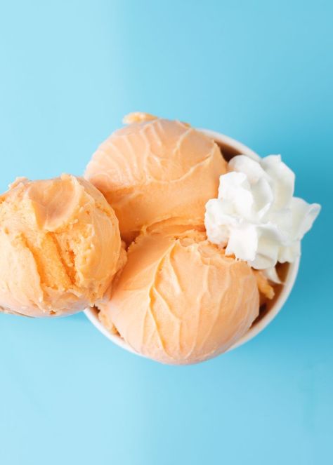 Orange Sherbet the sweetest taste of summer. Orange Sherbert Dessert, Orange Crush Sherbet, Orange Sherbet Dessert, Orange Sherbet Ice Cream, Mandarin Orange Ice Cream, Ice Cream Inspiration, Orange Sherbert, Orange Sherbet, Dessert Lover