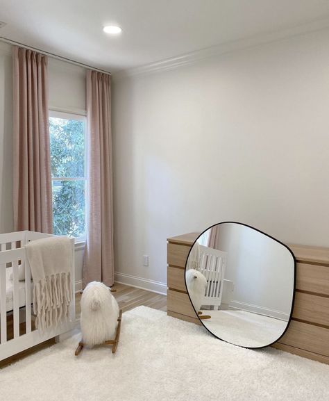 Desi Perkins Nursery, Nursery Contemporary, Minimal Neutral Nursery, White Baby Nursery, Lime Wash Nursery, Limewash Nursery, Japandi Nursery, Simple Nursery Room, Gender Neutral Nursery Design